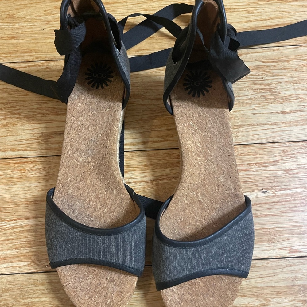 New Ugg Women's Black Sandals Espadrilles size 11